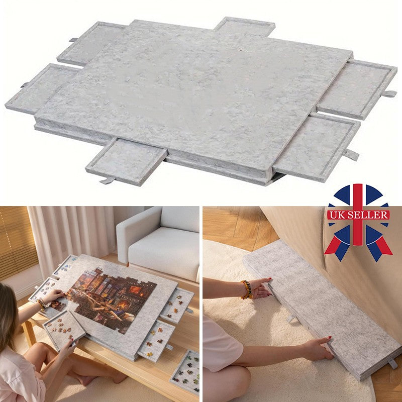 Felt Jigsaw Puzzle Board Portable Puzzle Rangement-Table W 6 Tiroir coulissant 1o00pcs