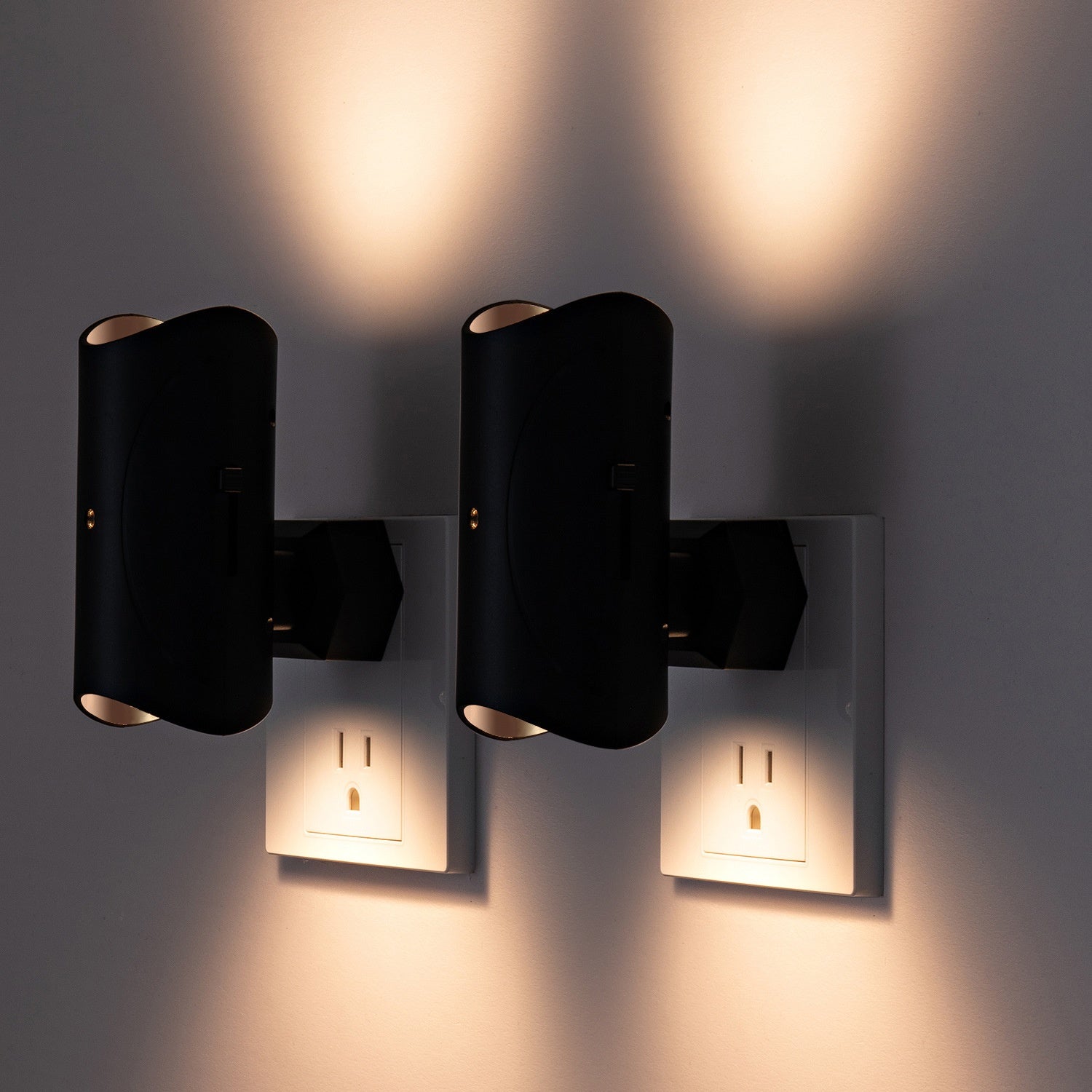 Lumière nocturne à détection de mouvement rotative réglable