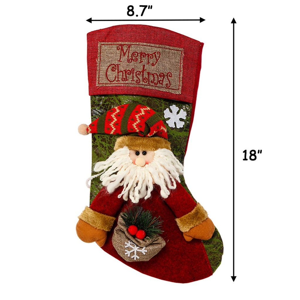 Sunnyglade 3PCS 18Noël Bas Classic Grands Bas Santa