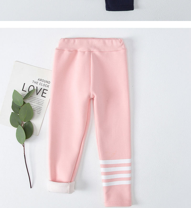 Leggings épais doublés de polaire d'hiver pour les filles