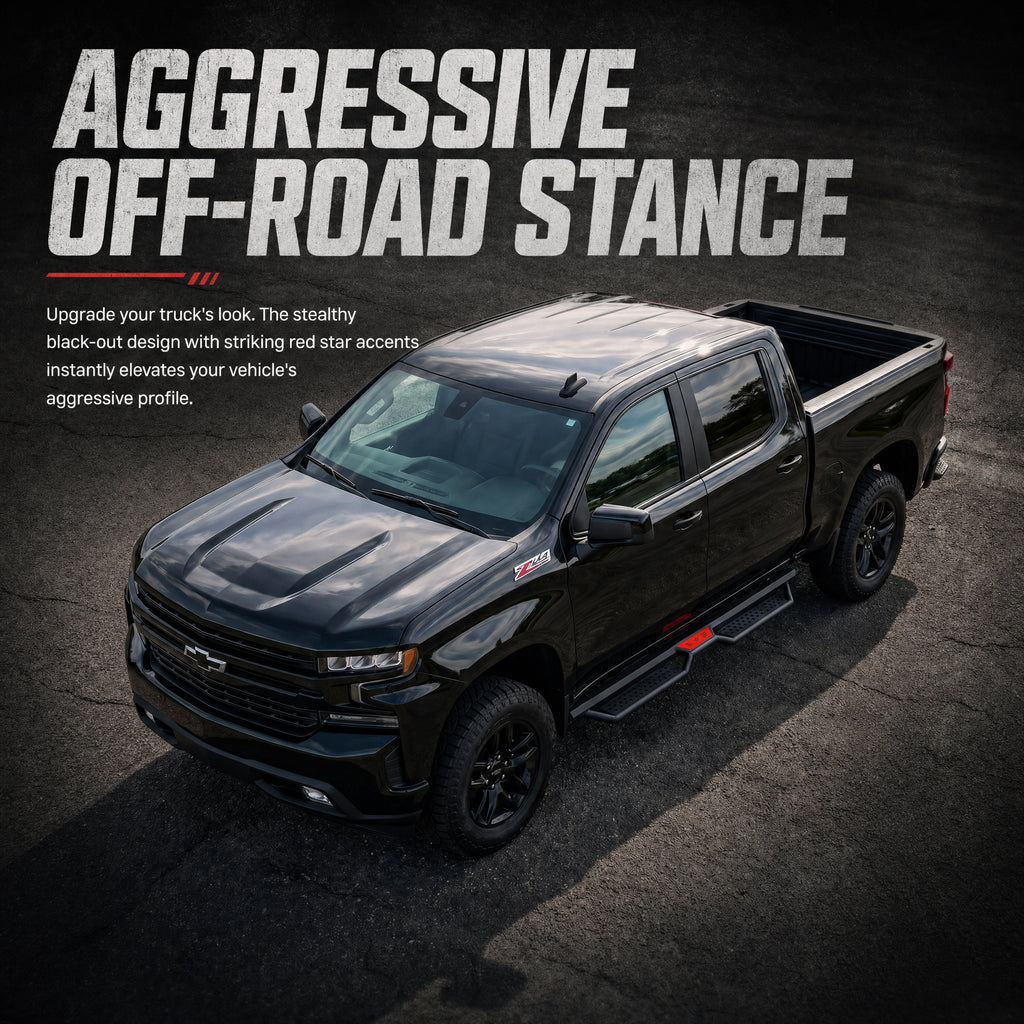 Planches de course de 6" pour 2019- Chevy Silverado 1500 cabine d'équipage