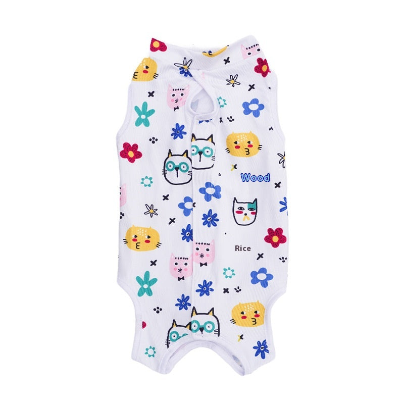 Stérilisation des chats Vêtements Série d'impression post-opération Quatre saisons