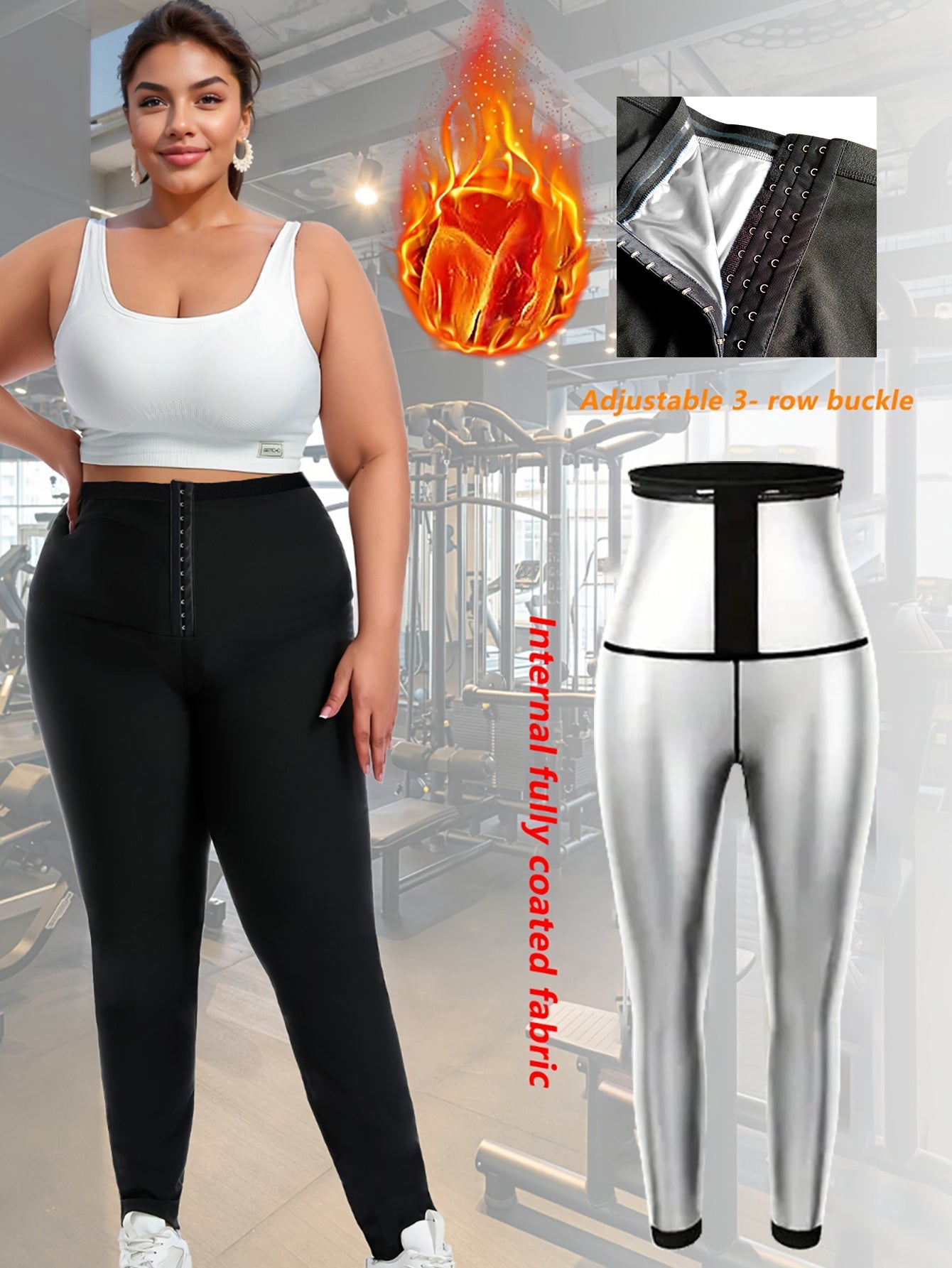 Sauna Leggings Combinaisons pour femmes Sweat Pantalons Haute Compression Slimming Thermo Waist Tr