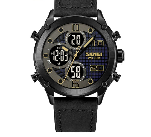 Sports de plein air hommes montre électronique double mouvement multifonctionnel