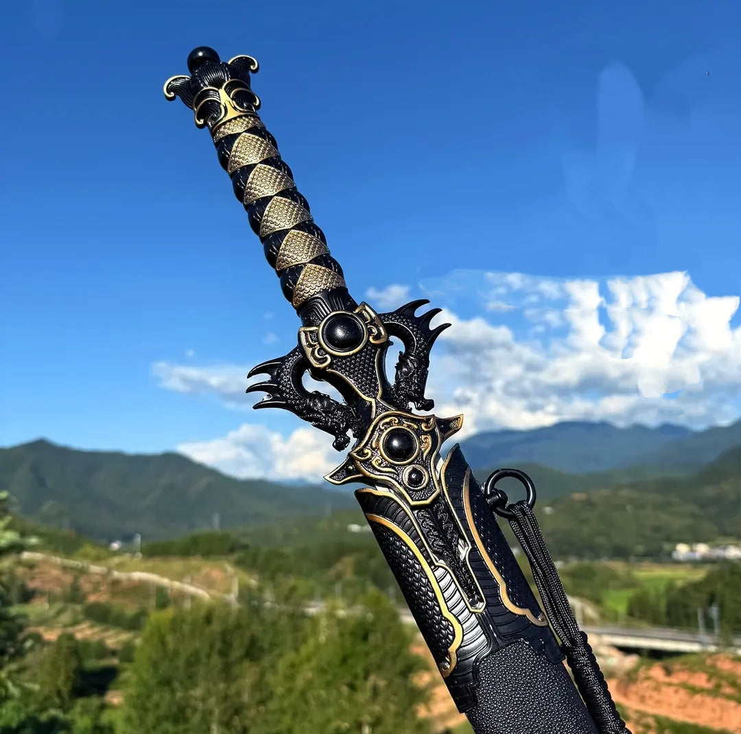 Black Mofeng Sword de Longquan City Une pièce haute en acier manganèse