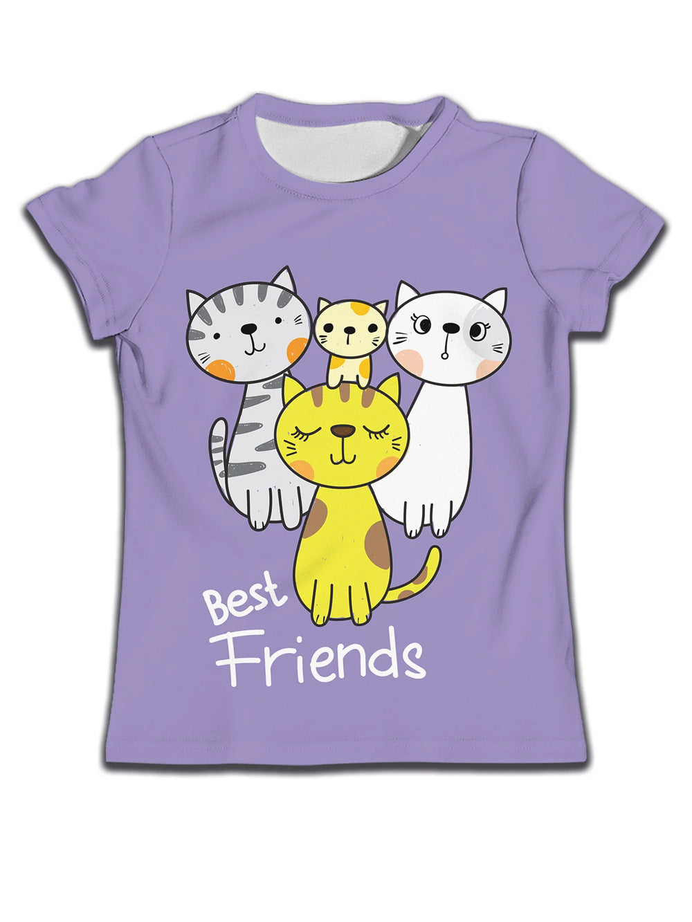 Enfants T-shirt garçon Vêtements Casual Soft T-shirt mignon Cat dessin animé