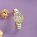Montre Quartz avec cadran étoilé et lunette incrustée de diamants