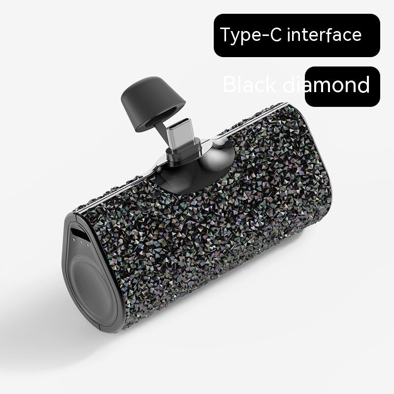 Diamond Pocket Capsule Emergency Power Bank Mini Lipstick intégré au diamant Petit Portable
