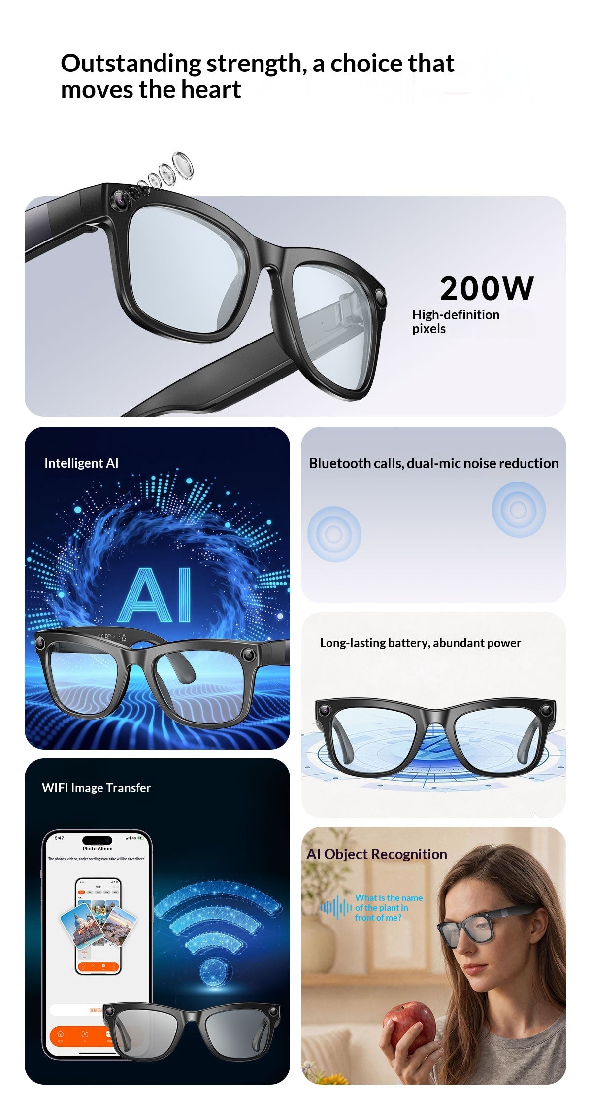 Bluetooth Sunglasses for Music Call Translation