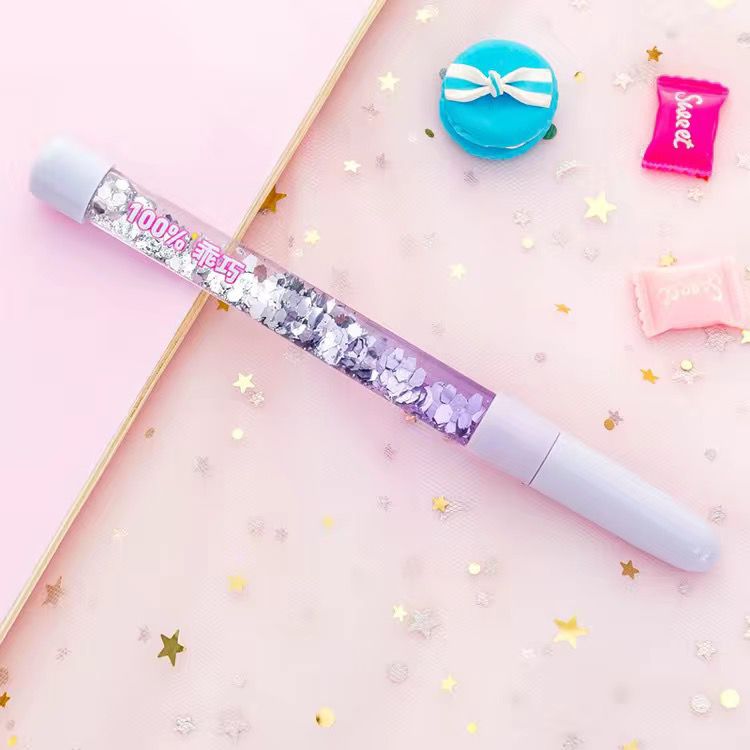 Shiny Black Glitter Quicksand Neutral Water Pen