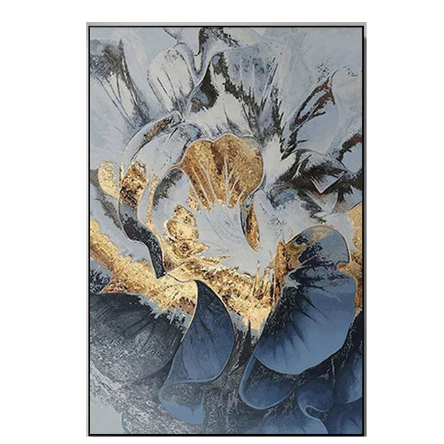 Huile florale sur toile peinte à la main