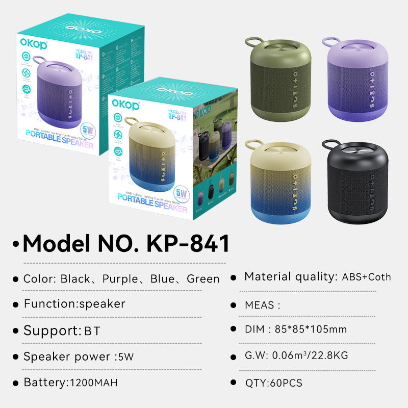 Haut-parleur Bluetooth sans fil KP-841 le plus vendu avec poignée portable et éclairage RGB