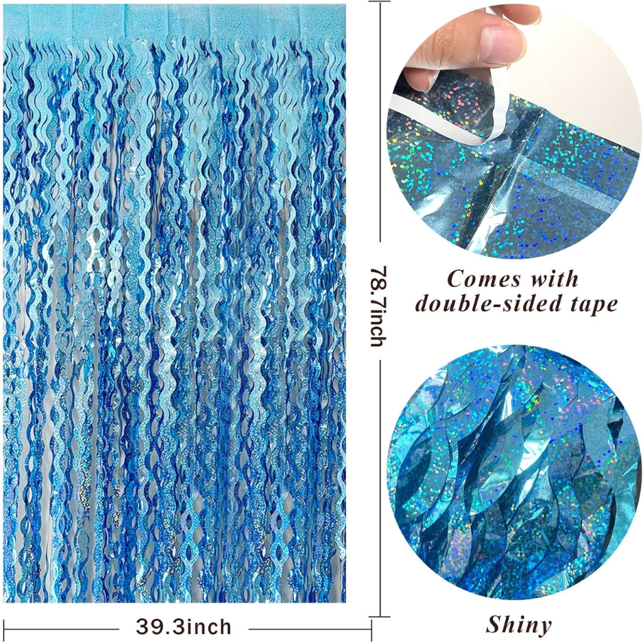 Rideaux Revêtement pour les parties Sparkle Metallic Wavy Foil Fringe Rideaux Revêtement pour les parties
