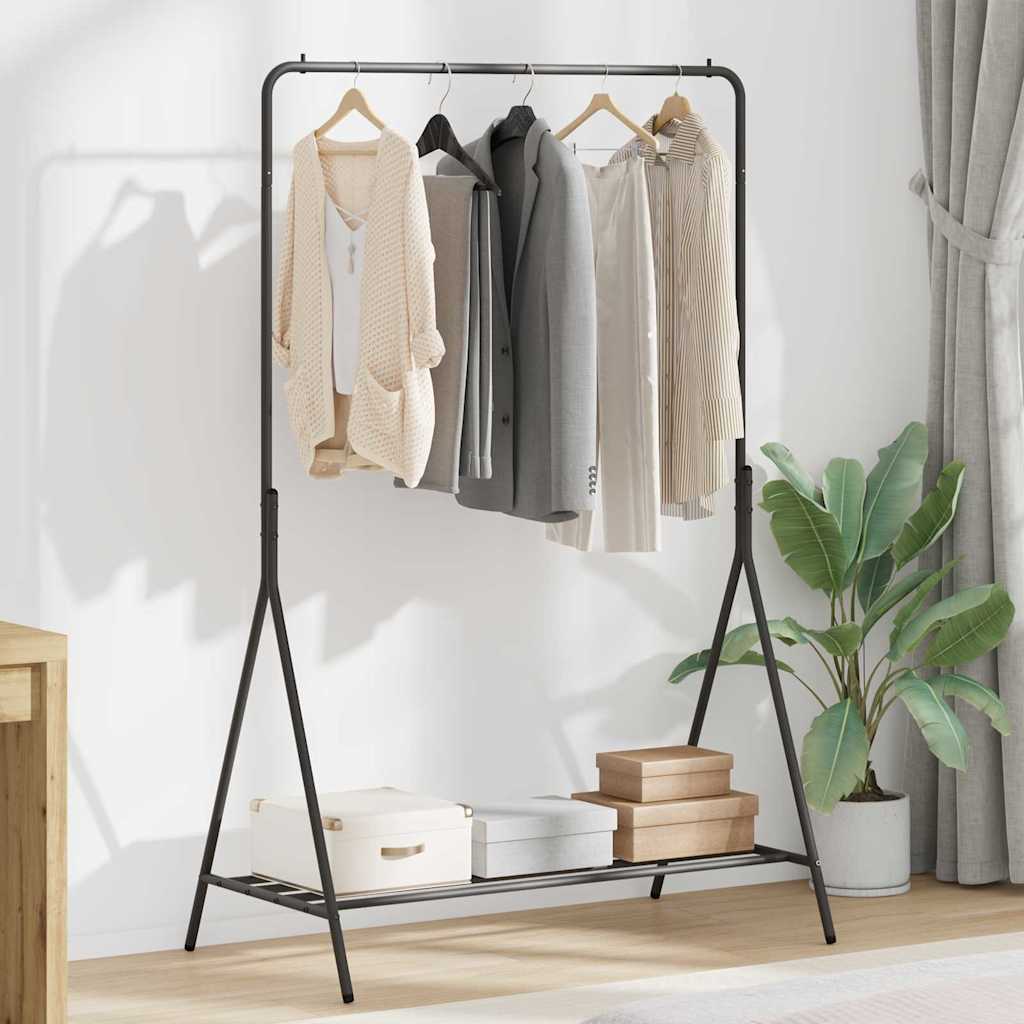 Sac de vêtements avec plateau noir 100 x 56 x 154 cm Acier