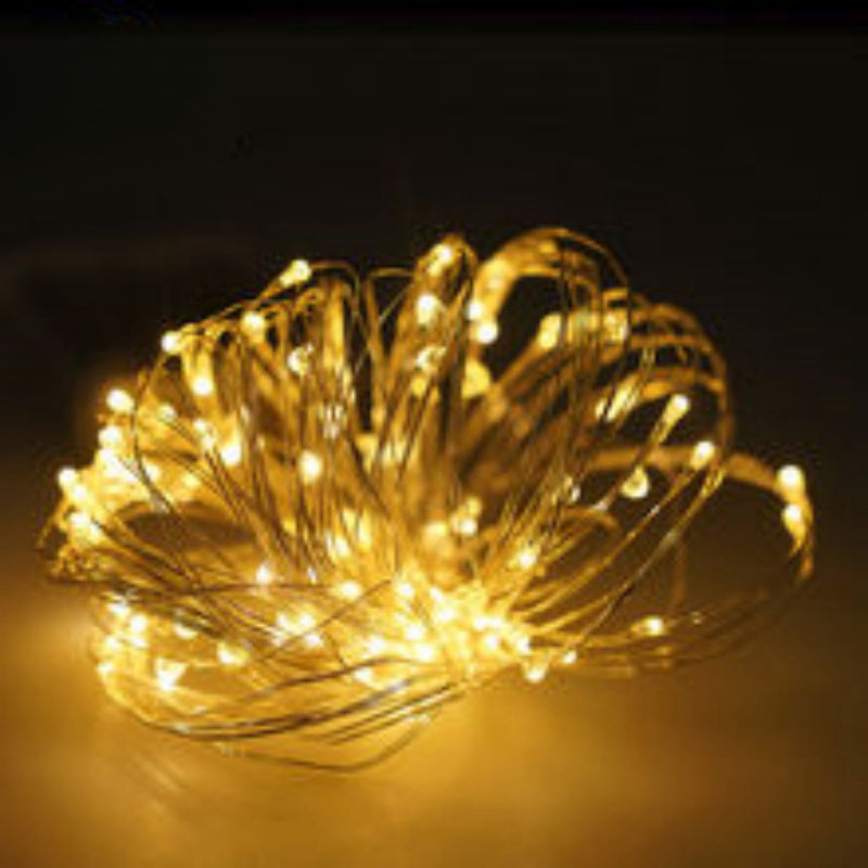 Fil de cuivre led Petite couleur Atmosphère Lumière Bande de lumière Chaîne Perles de lumière Arbre décoré