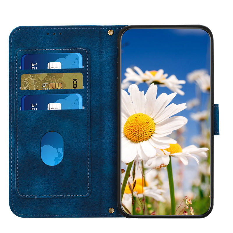 Petit étui en cuir Flip Floral Étui téléphonique