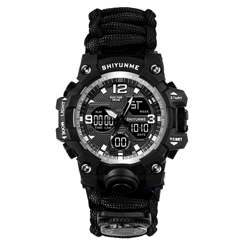 Montre électronique homme Multi-fonction Lifeline Whistle