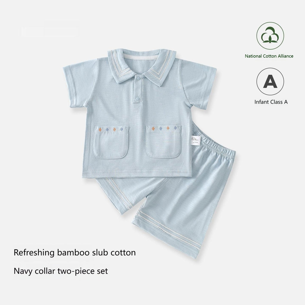 Ensemble de shorts à manches courtes pour bébé tout-petit - Deux pièces respirantes légères pour la somme