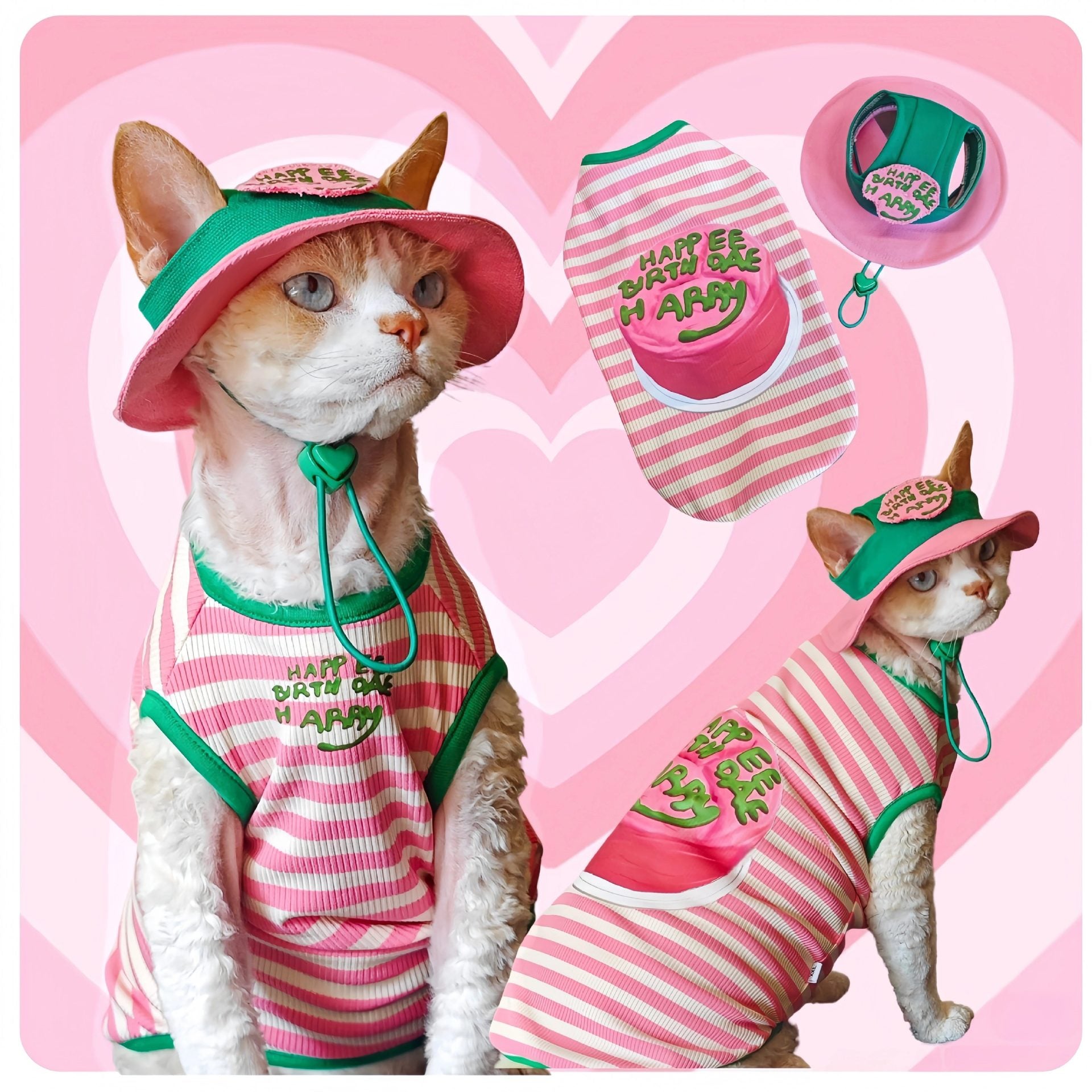 Vêtements pour chats T-shirt rayé mince Veste