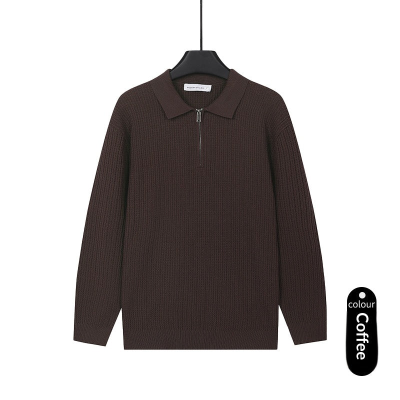 Chandail polo zippé pour hommes