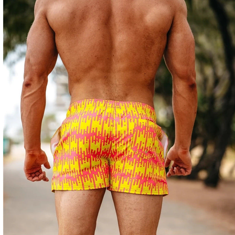 Pantalon de plage d'été pour hommes en vrac Quick Dry Boxer Trunks Cinq Points Grande Taille