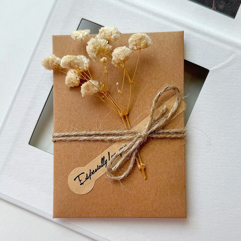 Starry Sky Fleur séchée manuscrite Merci Carte de voeux
