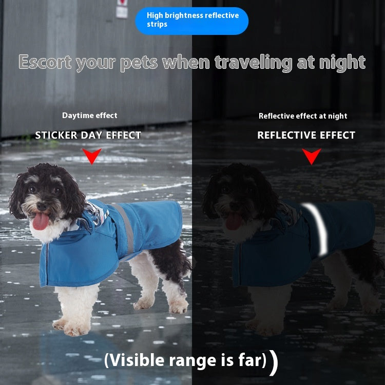Chien Cartoon Pied réfléchissant Poncho Traction
