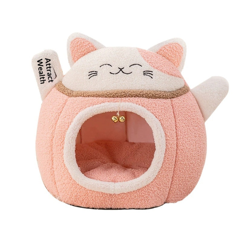 Lit d'animal chaud d'hiver de style fermé chat et chien Kennel