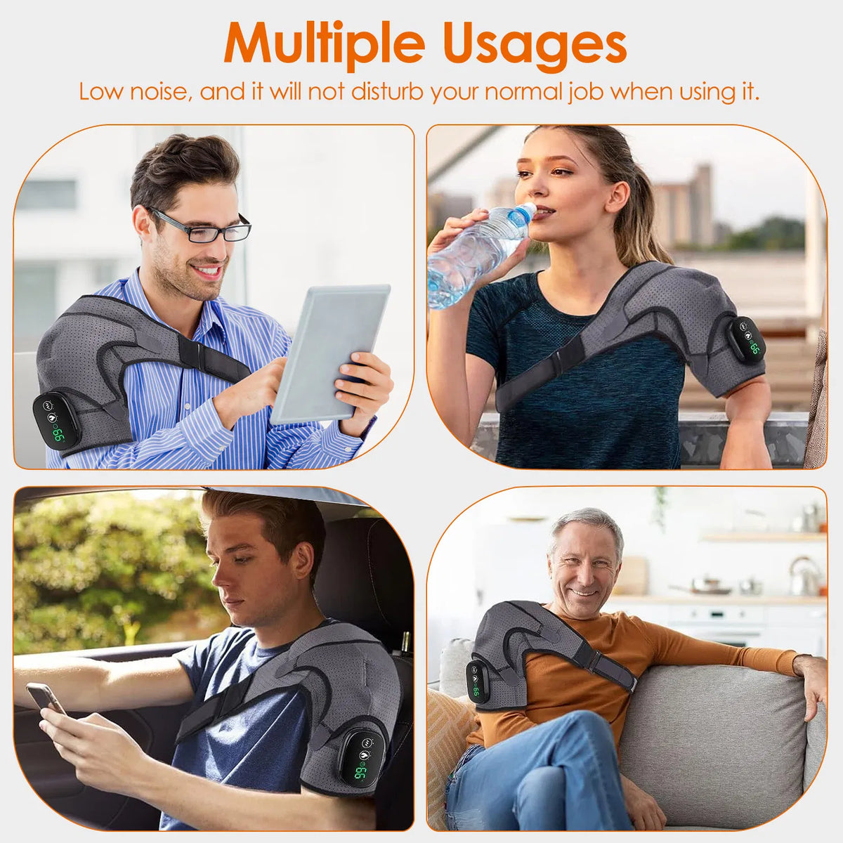 45-75 Massageur d'épaules chauffées Massage de la douleur Massage d'épaules avec 3 niveaux de chauffage 3 Vibra
