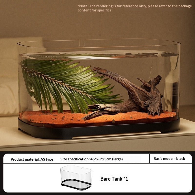 Réservoir en plastique transparent Aquarium Terrarium Décoration Bureau Réservoir ornemental Pet Sup