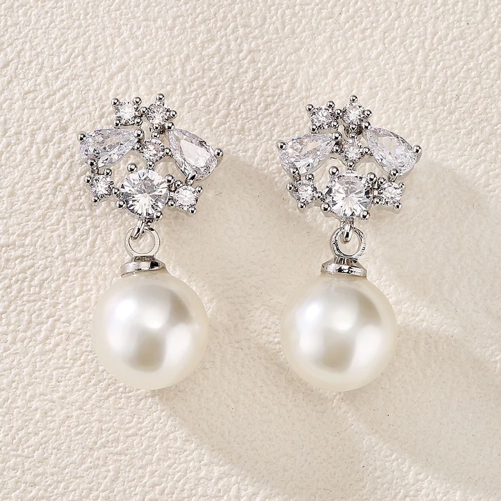 Women's Cluster Cubic Zirconia Drop Earrings