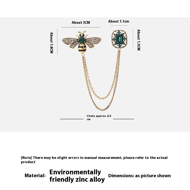 Little Bee Tassel Brooch Retro Personnalité Chain