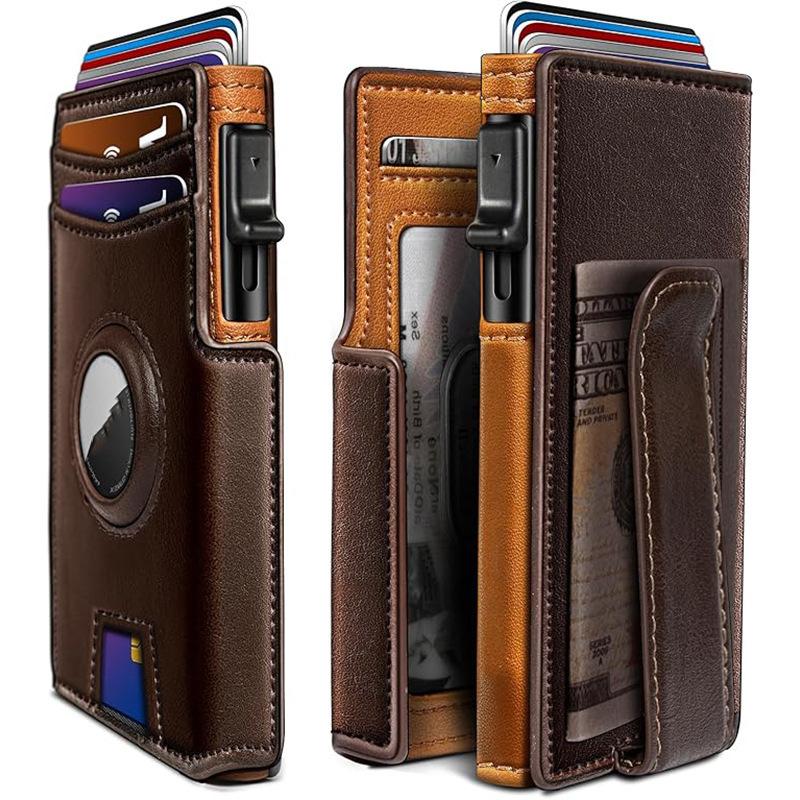 Men's metal card holder, compact multi-card format