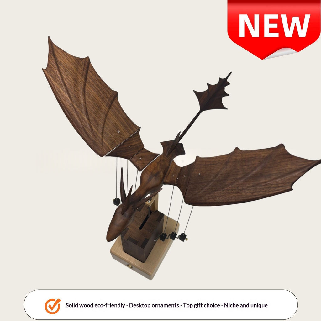 Western Dragon noir couleur de noyer fait main Ornement en bois massif original