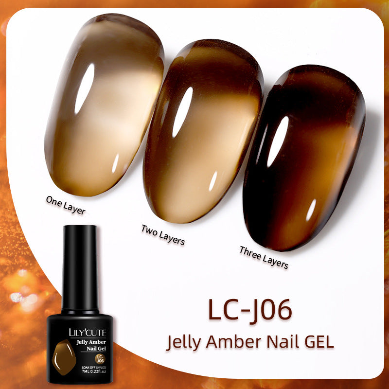 Gel d'ongle transparent sur glace de traitement de la lumière par Jade Amber