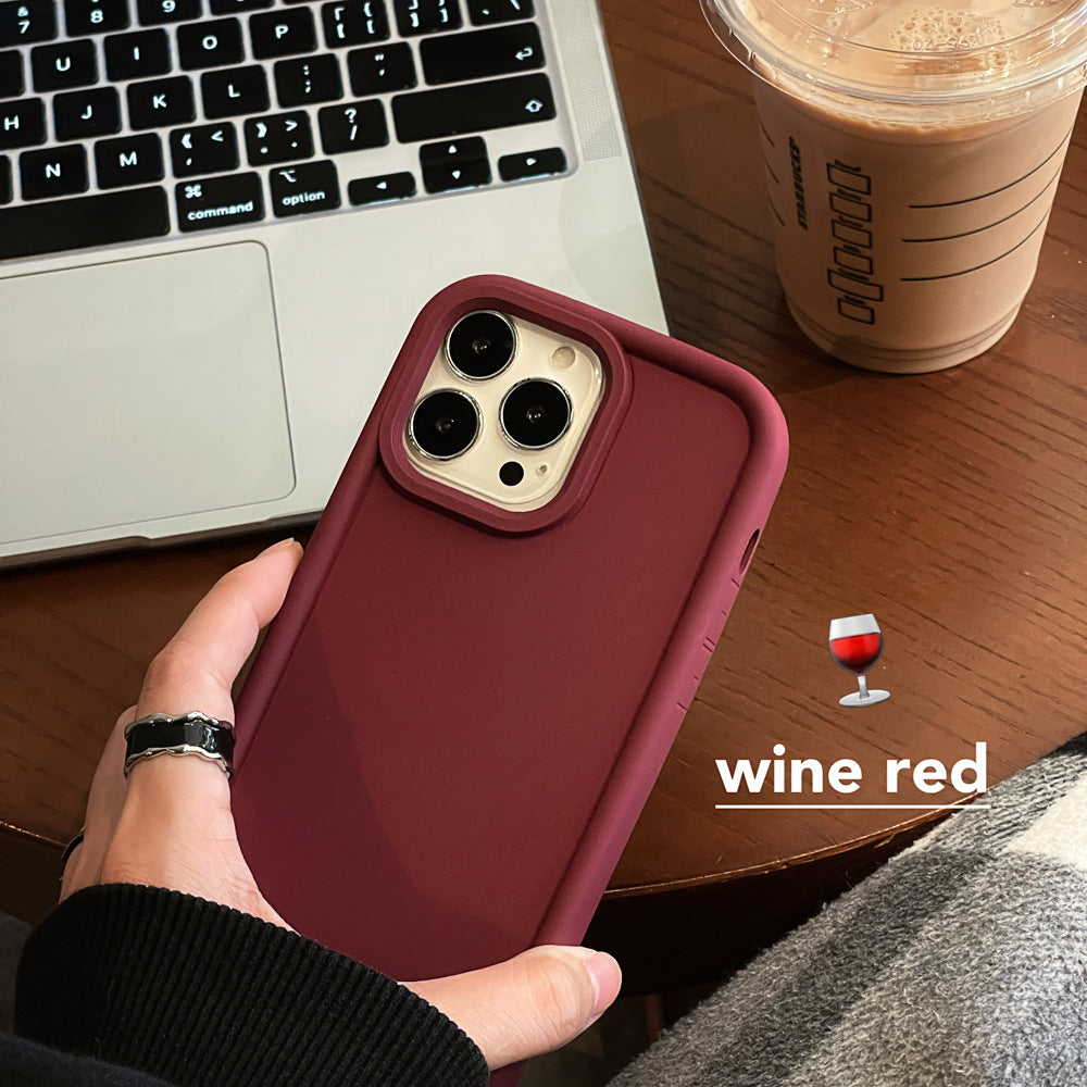Silicone Phone Case peau givrée Feeling Full-cover Solid Color Couple