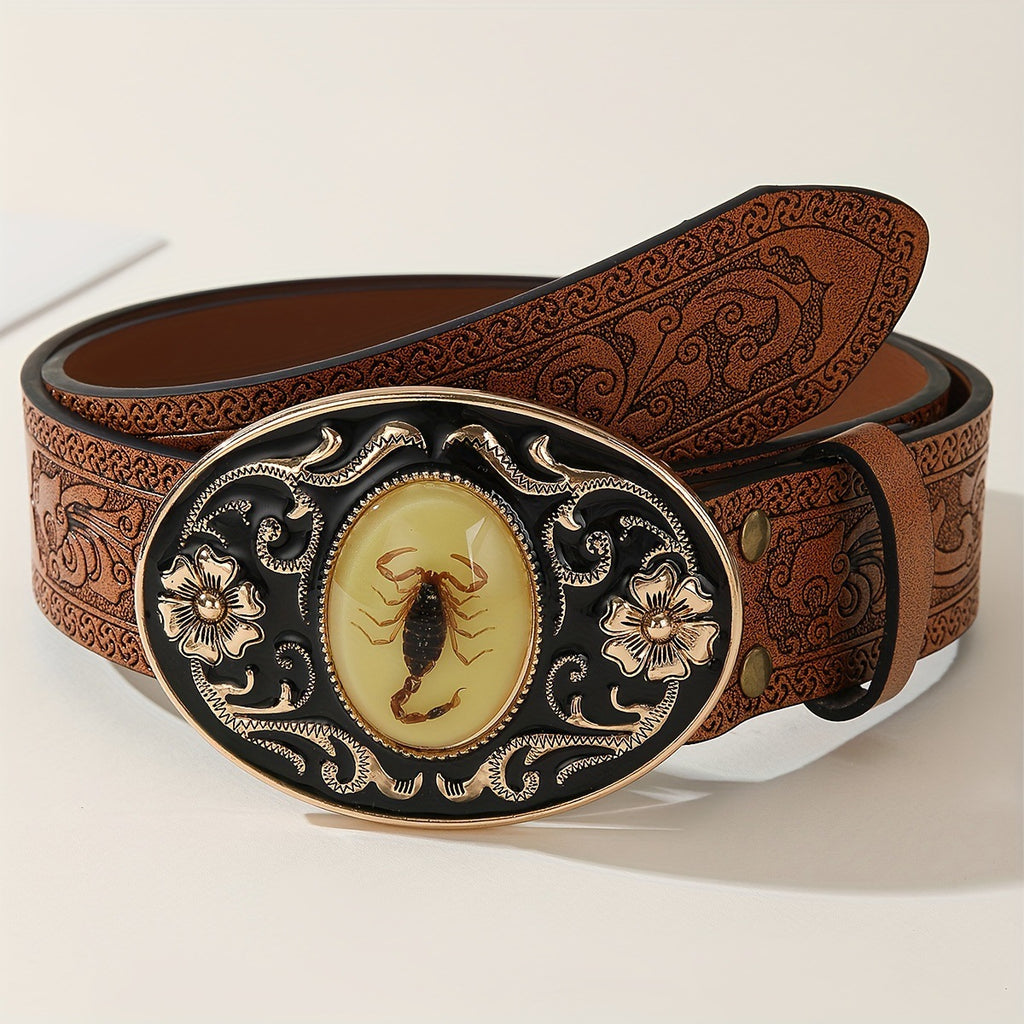 Ceinture créative en cuir de scorpion pour hommes