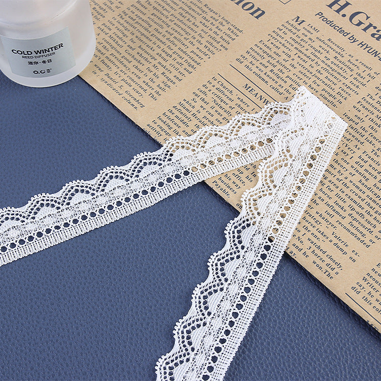 Dentelle élastique Brocade Ammonia Blanc Accessoires de Vêtements
