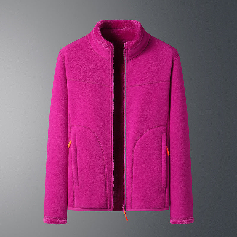 Veste polaire à deux faces en velours de corail à deux faces en polaire de style cachemire