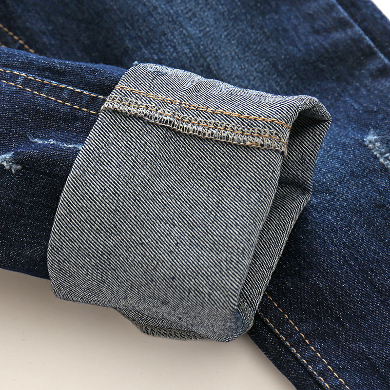 Le printemps et l'automne des garçons Crawler Jeans pantalons occasionnels pour enfants Crawler