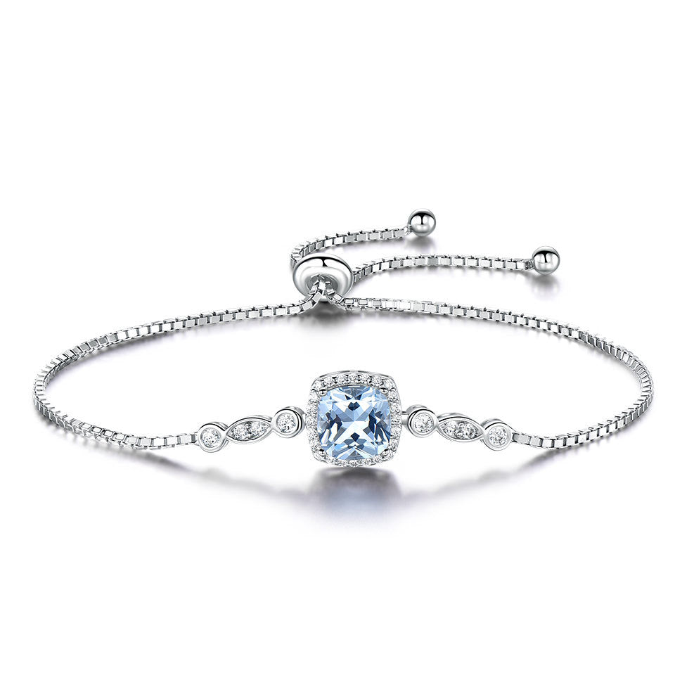 925 Collier en argent sterling Sky Blue Topaz Four-Piece Set