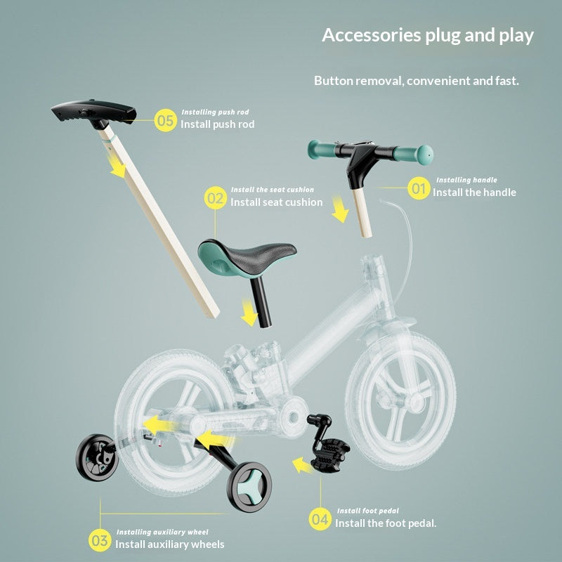 Vélo pliable multifonctionnel 2-en-1
