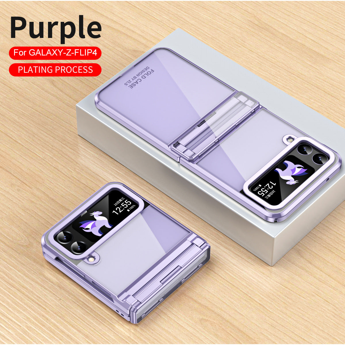 Électroplacage d'écran pliable Charnière transparente Étui de téléphone tout inclus résistant à la chute