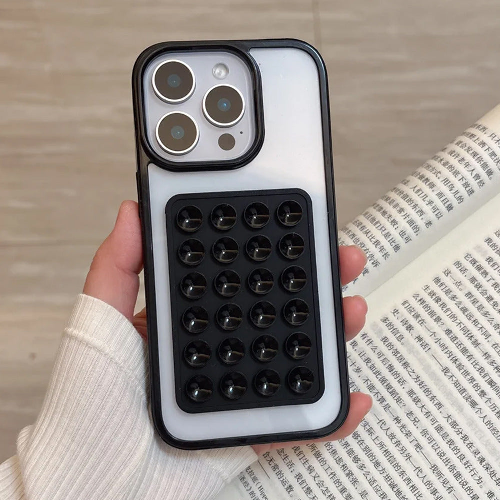 Solid Color Suction Cup Acrylic Hard Shell Simple Phone Case