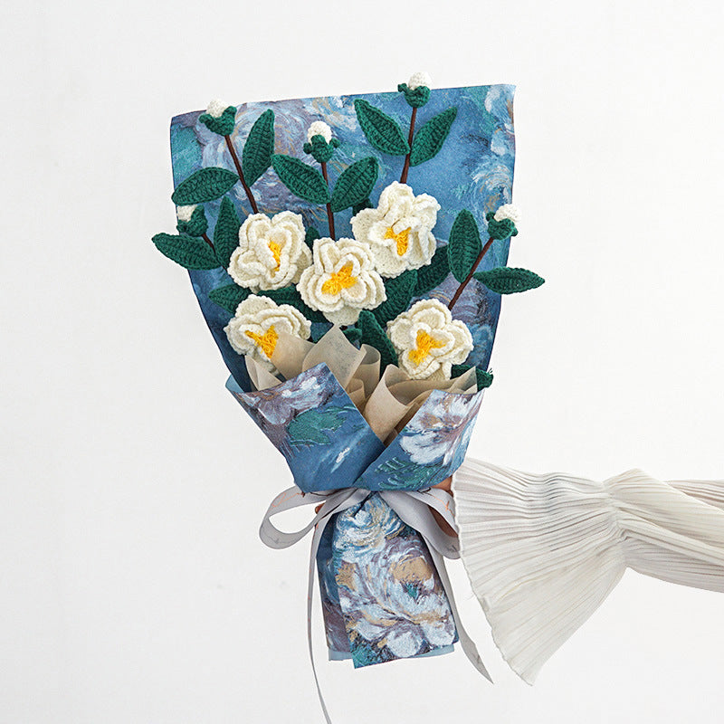 Fleurs artificielles tricotées Bouquet de simulation New-Style de Camellias