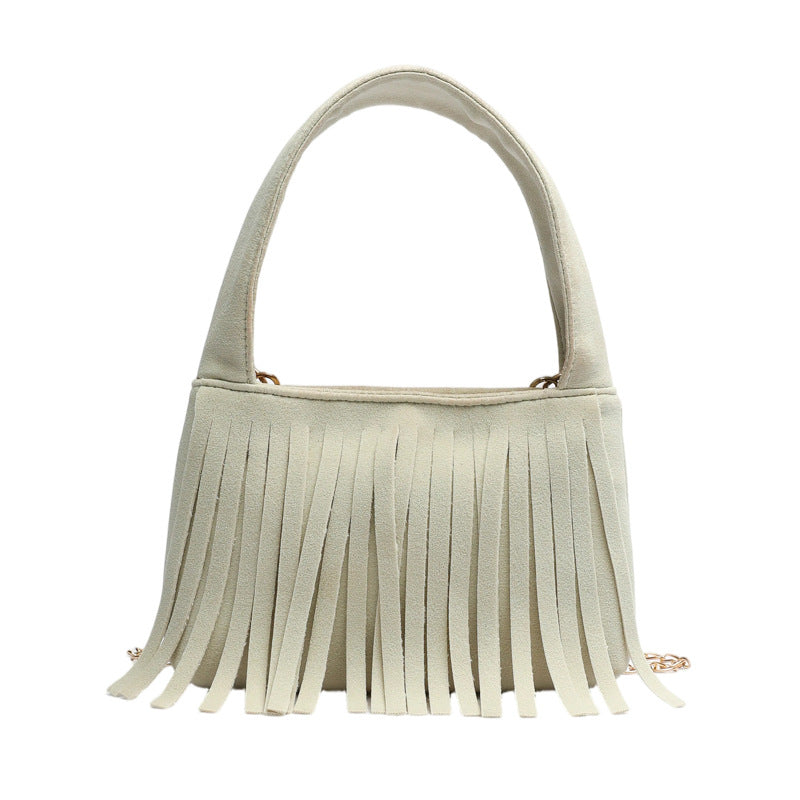 Sac de sous-bras de petit carré fringé