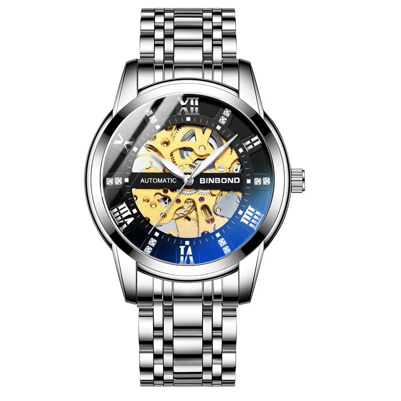 Montre mécanique automatique homme Lumineuse tendance de mode simple