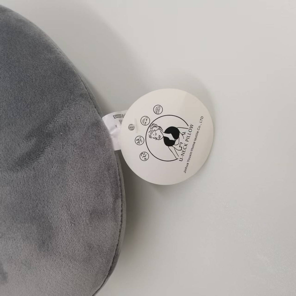 Cute Grey Cat UShaped Travel Cou Oreiller en peluche douce Support de cou Oreiller