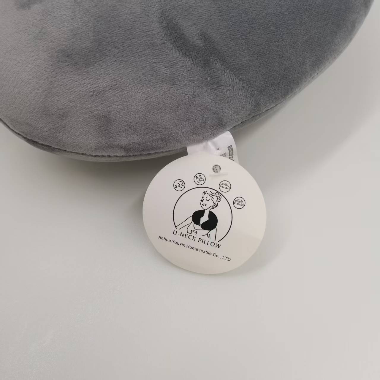 Cute Grey Cat UShaped Travel Cou Oreiller en peluche douce Support de cou Oreiller