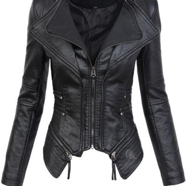 Veste de patchwork en cuir PU